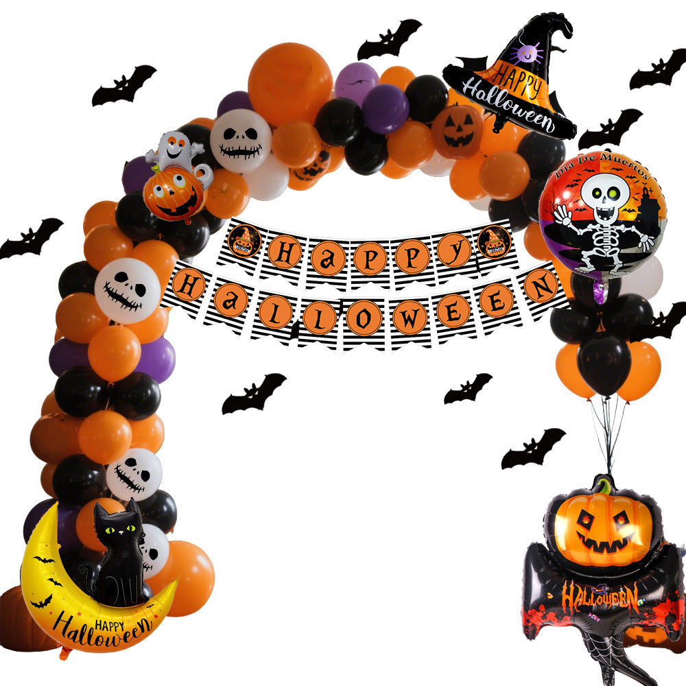Lisslune | Halloween Balloon Set – Black Orange Purple with Pumpkin Print