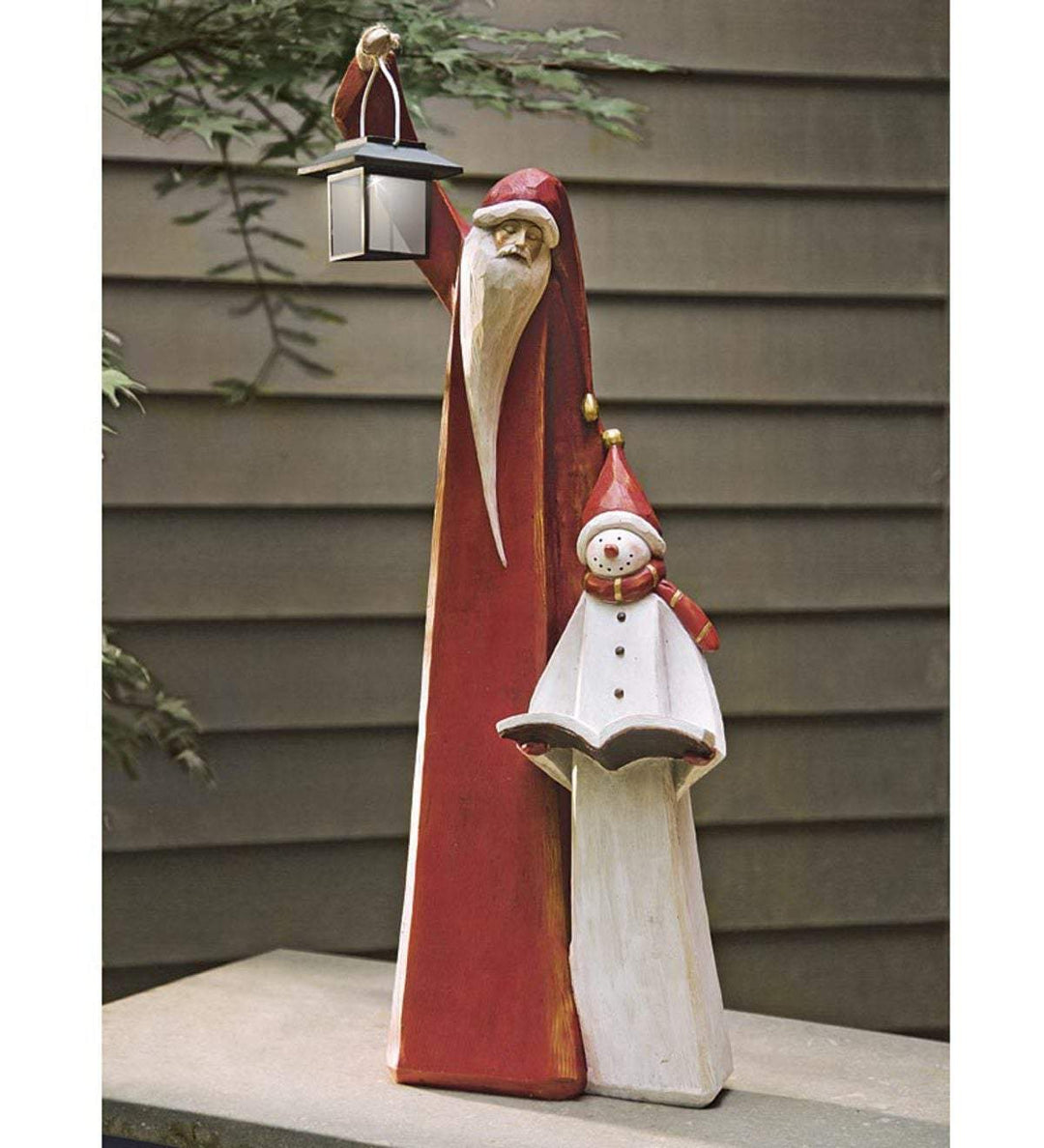 Lisslune | Santa And Snowman Sculpture