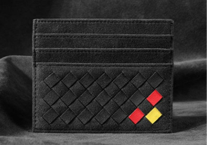 Lisslune | Large Capacity Slim Woven Suede Card Holder, for Shopping, Travelling, Jogging or Working