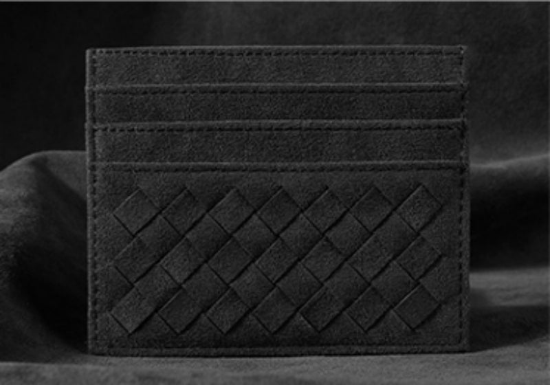 Lisslune | Large Capacity Slim Woven Suede Card Holder, for Shopping, Travelling, Jogging or Working