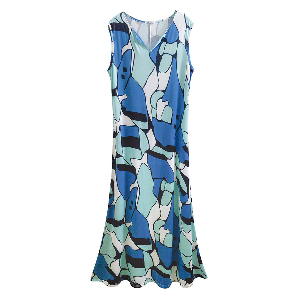 Ladies max dress with graphic print and flowing cut Lisslune