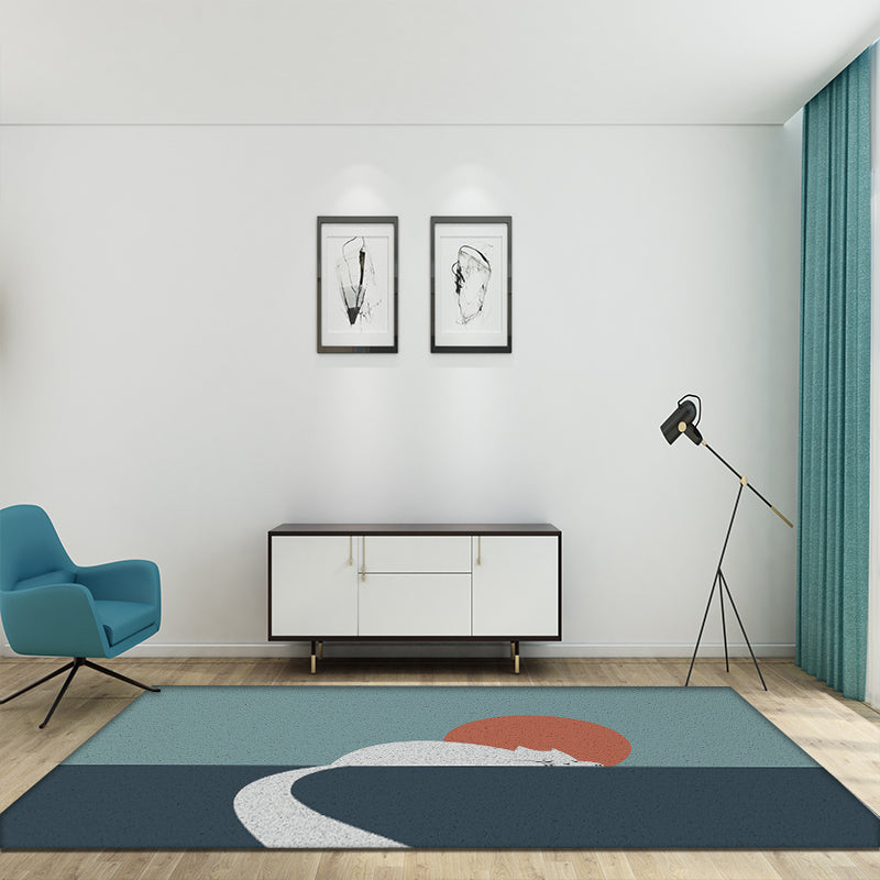 Lisslune | Beautiful cat pattern rug with sun green children's rug vinyl washable non-slip area rug for the children's room