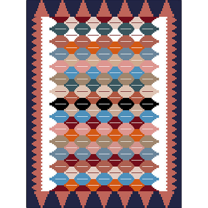 Lisslune | Vintage Tribal Pattern Carpet White and Purple Traditional Carpet Polyester Washable Non-Slip Back Carpet for Bedroom
