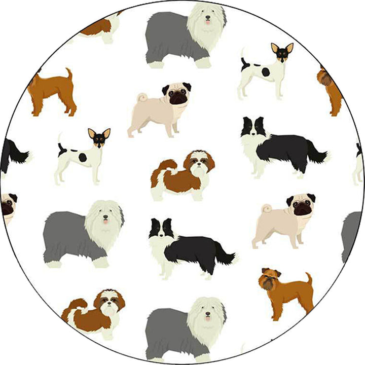 Lisslune | Beautiful children's rug in white with animal dog pattern Rug Polyester Washable Stain-resistant rug for the children's room