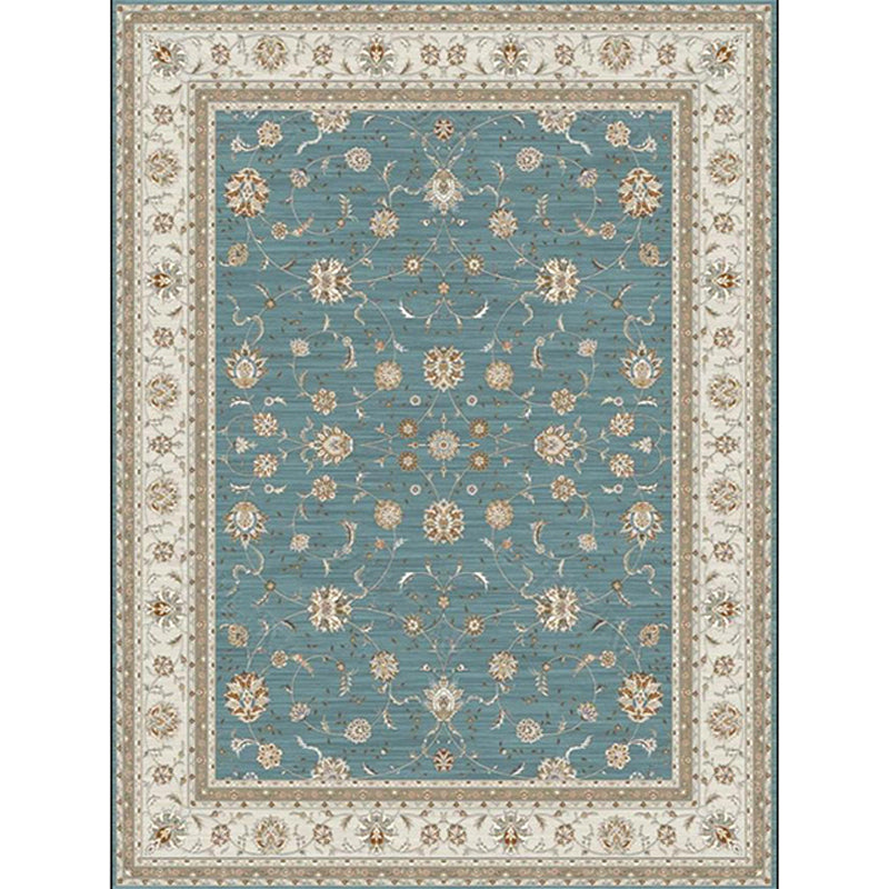 Lisslune | Persian geometric print carpet green and beige polyester carpet machine washable non-slip carpet for the living room