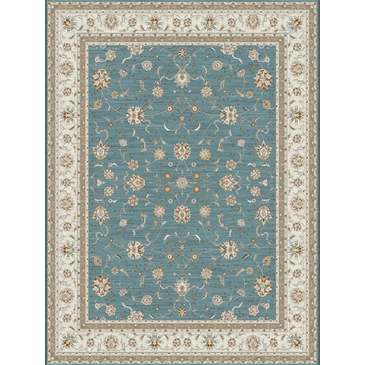 Lisslune | Persian geometric print carpet green and beige polyester carpet machine washable non-slip carpet for the living room