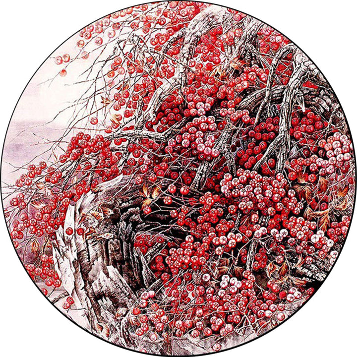 Lisslune | Red Oriental Carpet Polyester Flower and Branch Pattern Washable Non-Slip Back Carpet for Bedroom