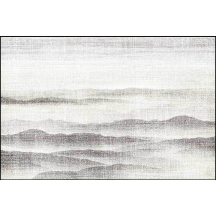 Lisslune | Vintage Ink Wash Painting Rug with Mountain Gray Polyester Rug Machine Washable Non-Slip Area Rug for Bedroom