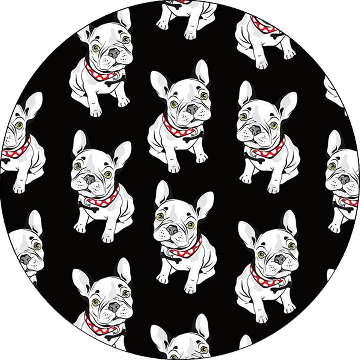 Lisslune | Black Children's Room Carpet Children Animals Dog Pattern Rug Polyester Non-Slip Backing Rug
