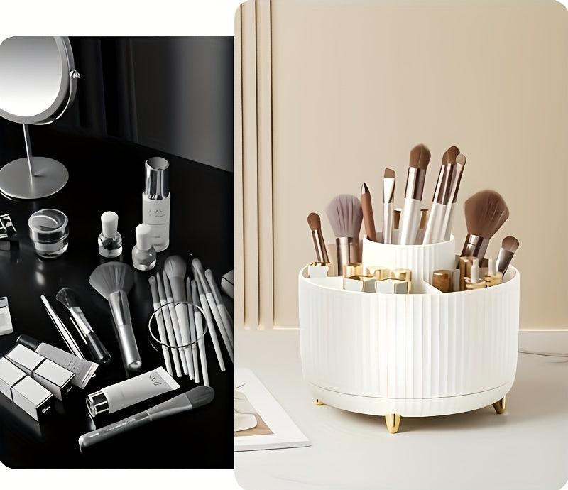 Lisslune | GlamSpin – 360° Rotating Makeup & Desk Organiser with 5 Compartments