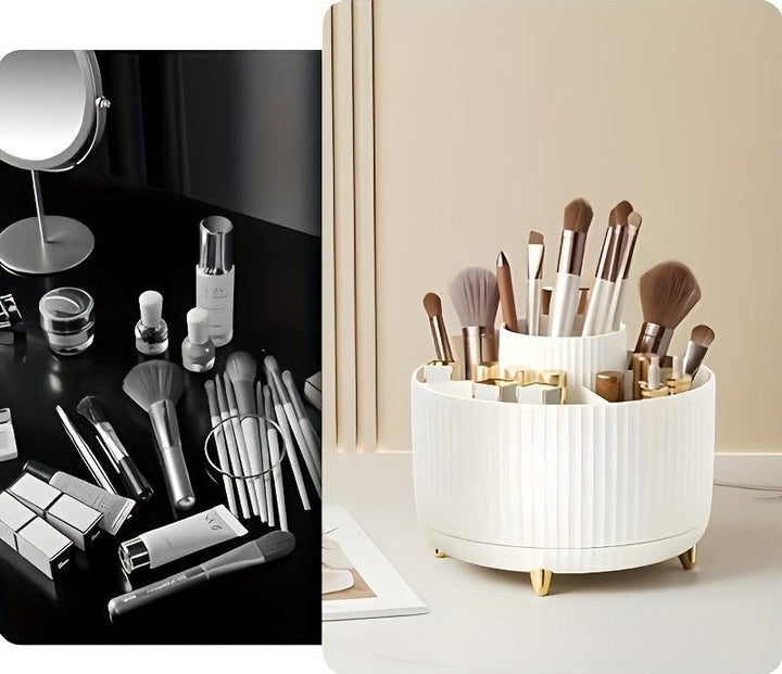 Lisslune | GlamSpin – 360° Rotating Makeup & Desk Organiser with 5 Compartments
