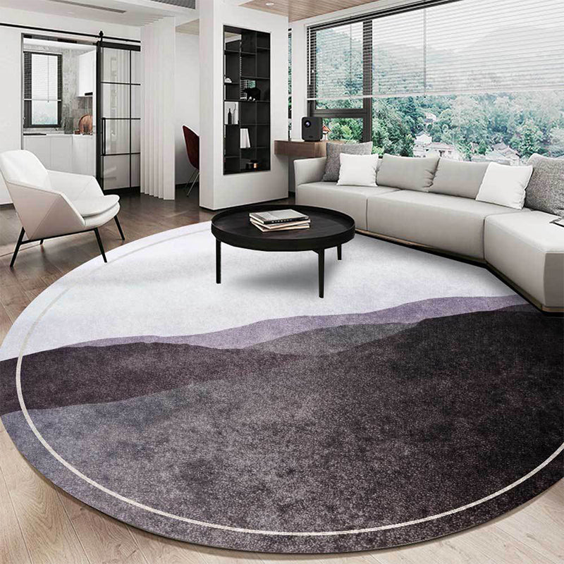 Lisslune | Green and Gray Oriental Carpet Polyester Mountain Ombre Pattern Carpet Washable Non-Slip Back Carpet for Living Room