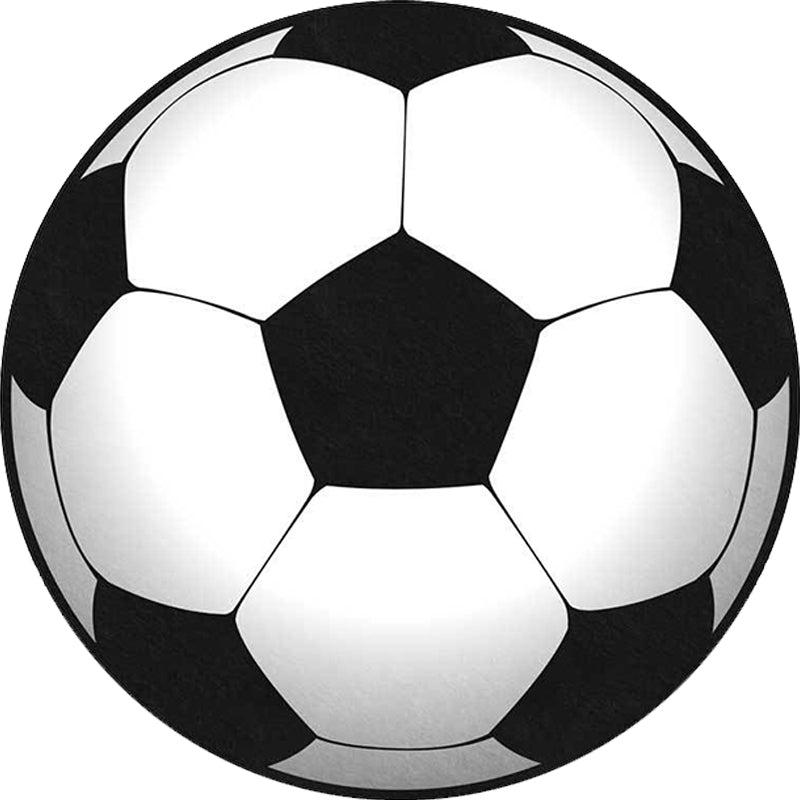 Lisslune | Black and White Children's Room Carpet Kids Sports Football Pattern Area Rug Polyester Washable Stain Resistant Area Rug