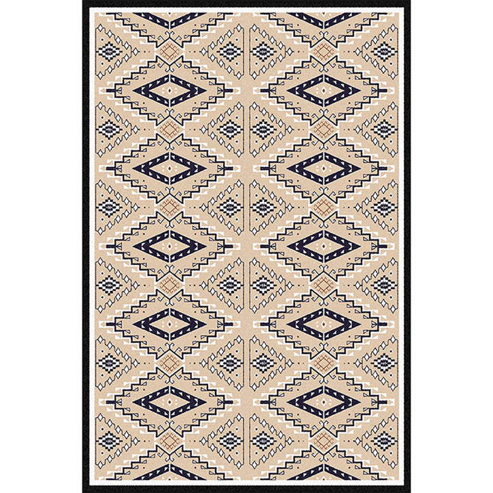Lisslune | American geometric print rug yellow polyester rug machine washable non-slip rug for the living room
