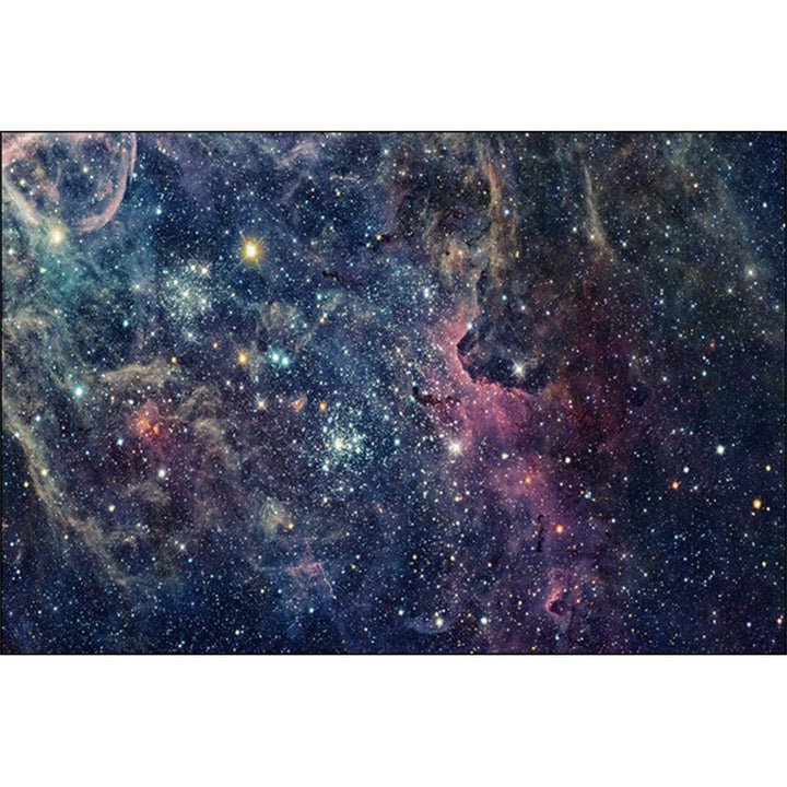 Lisslune | Modern living room rug in blue outdoor galaxy print rug polyester non-slip backing rug