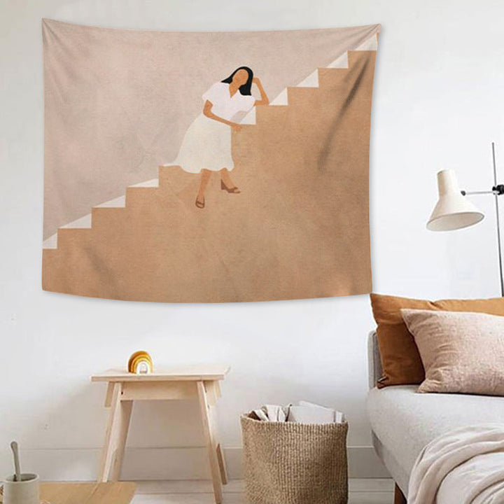 Rynx Abstract Bohemian Girl Graphic Tapestry