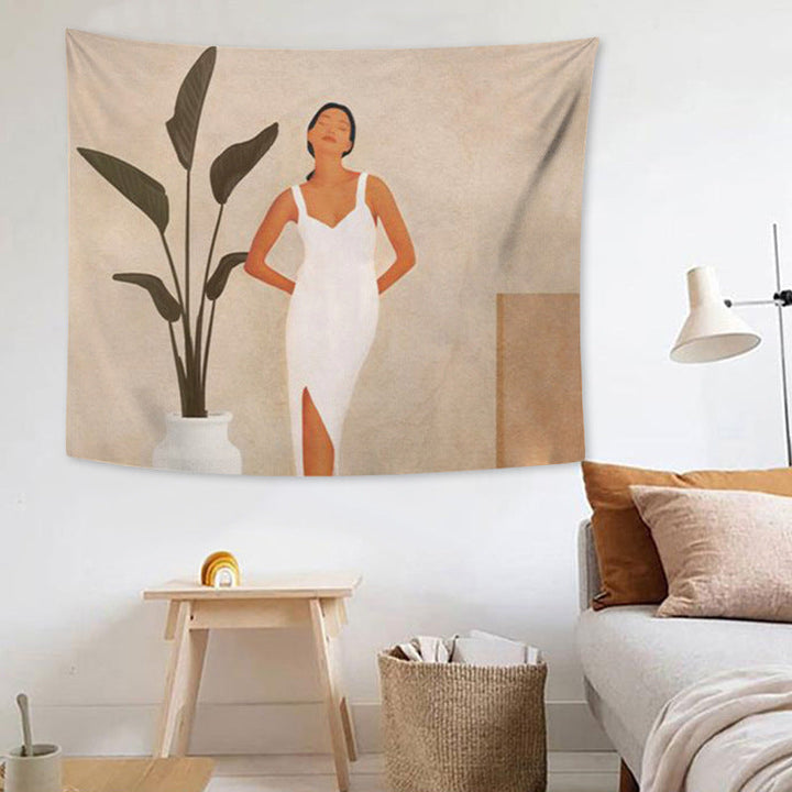 Rynx Abstract Bohemian Girl Graphic Tapestry