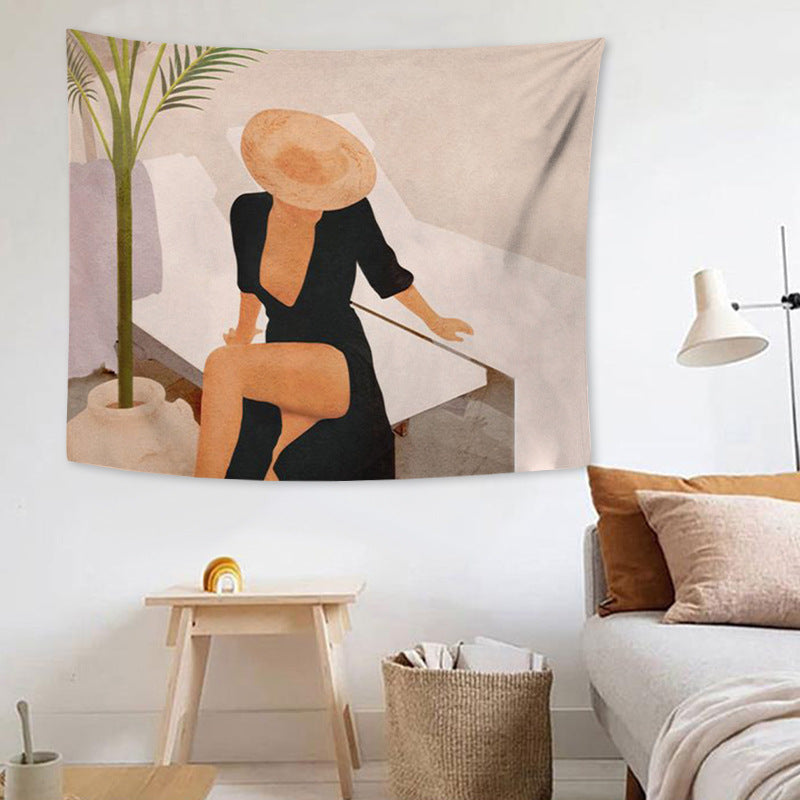 Rynx Abstract Bohemian Girl Graphic Tapestry