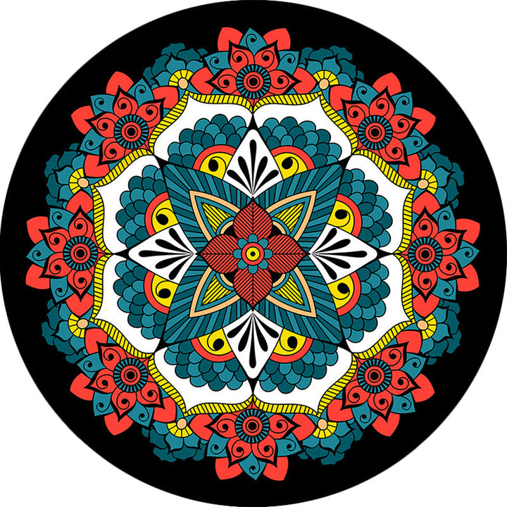 Lisslune | Persian Floral Pattern Carpet Red and Blue Polyester Carpet Machine Washable Non-Slip Carpet for the Bedroom