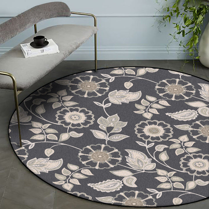 Lisslune | Griess Vintage Carpet Polyester Flower and Leaf Pattern Carpet Washable Non-Slip Underlay Carpet for Living Room
