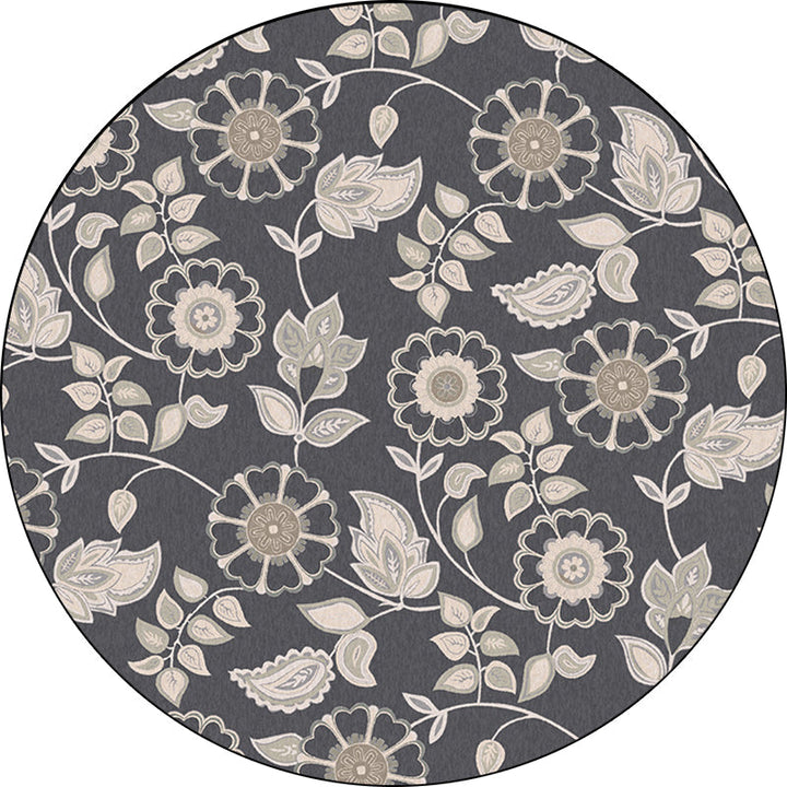 Lisslune | Griess Vintage Carpet Polyester Flower and Leaf Pattern Carpet Washable Non-Slip Underlay Carpet for Living Room