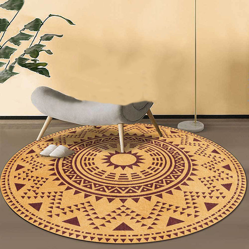 Lisslune | Blue and green southwest rug Polyester geometric pattern rug washable non-slip backing rug for living room