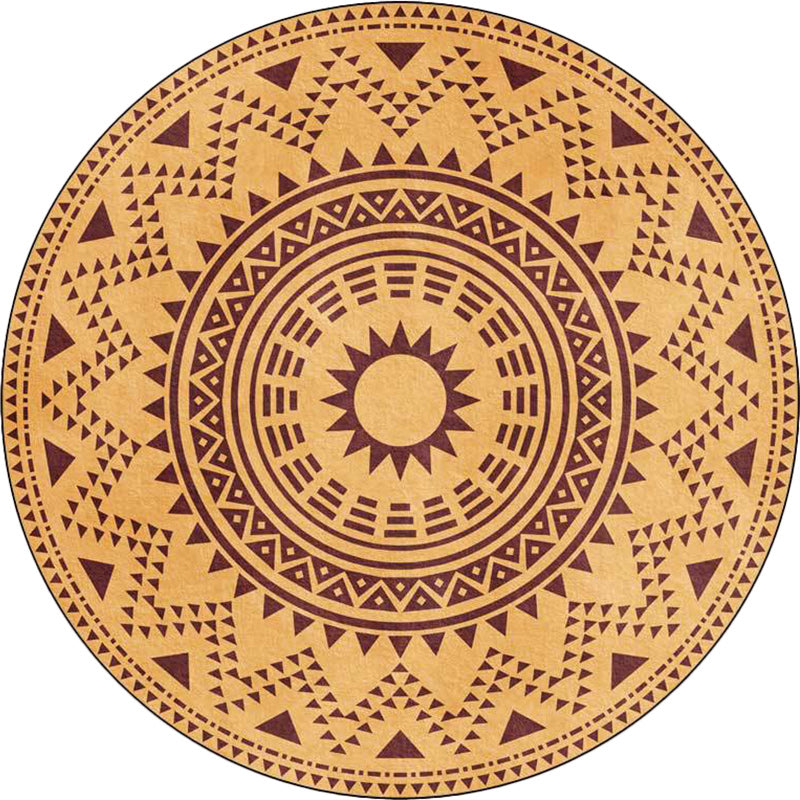 Lisslune | Blue and green southwest rug Polyester geometric pattern rug washable non-slip backing rug for living room