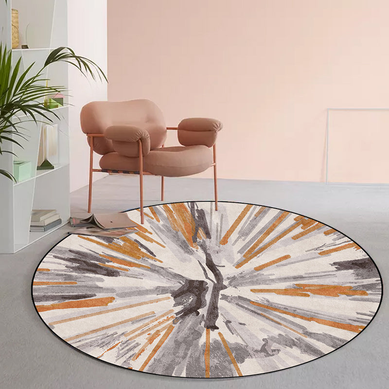 Lisslune | Stylish Abstract Area Rug Gray and Brown Nordic Area Rug Polyester Washable Non-Slip Back Area Rug for Living Room