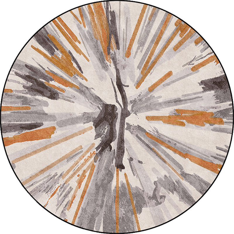Lisslune | Stylish Abstract Area Rug Gray and Brown Nordic Area Rug Polyester Washable Non-Slip Back Area Rug for Living Room