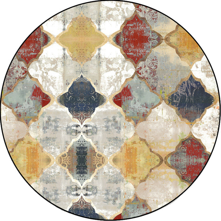 Lisslune | Persian Azulejo Pattern Rug Red and White Polyester Rug Machine Washable Nonslip Rug for the Bedroom