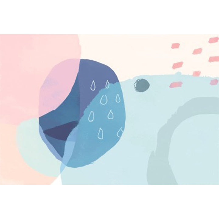 Lisslune | Blue and Pink Bedroom Rug Novelty Color Block Watercolor Painting Pattern Area Rug Polyester Washable Carpet
