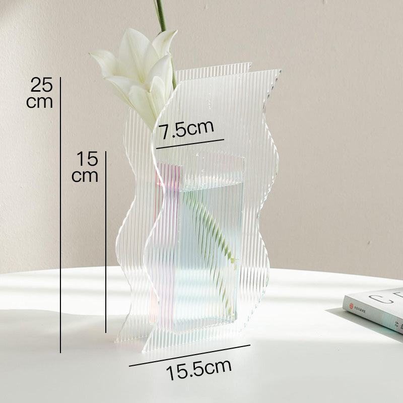 Rynx Minimalist Fluted Acrylic Flower Vase