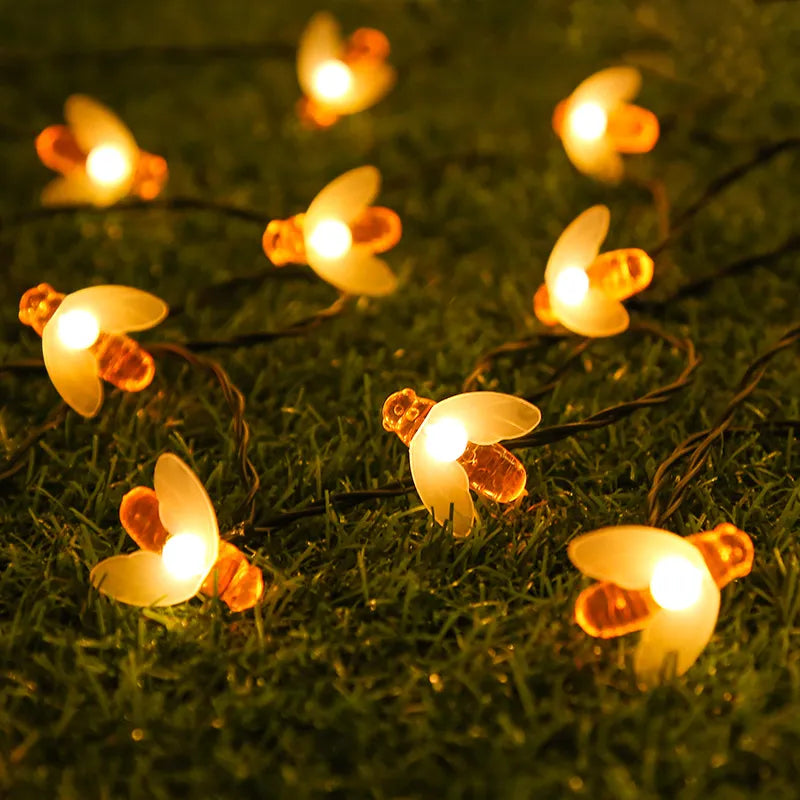 Lisslune | Solar String Lights Bee – LED Decorative Lights for Garden & Terrace, Outdoor Lighting with Bee Design