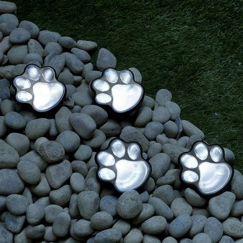 Lisslune | Solar lamp in paw print design – LED garden lighting in multicolor for outdoor use