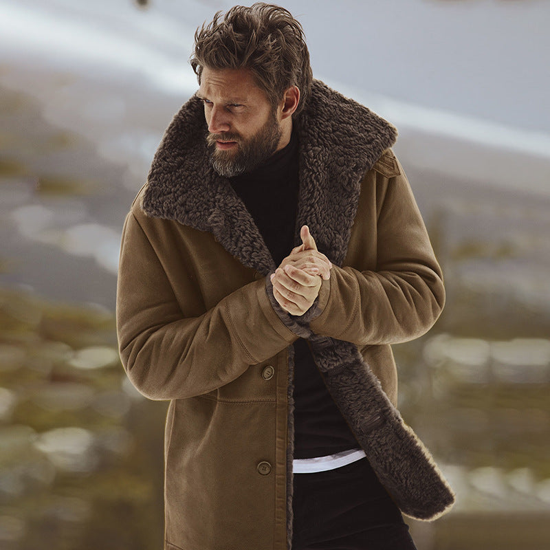 Men's fleece jacket with large collar Lisslune