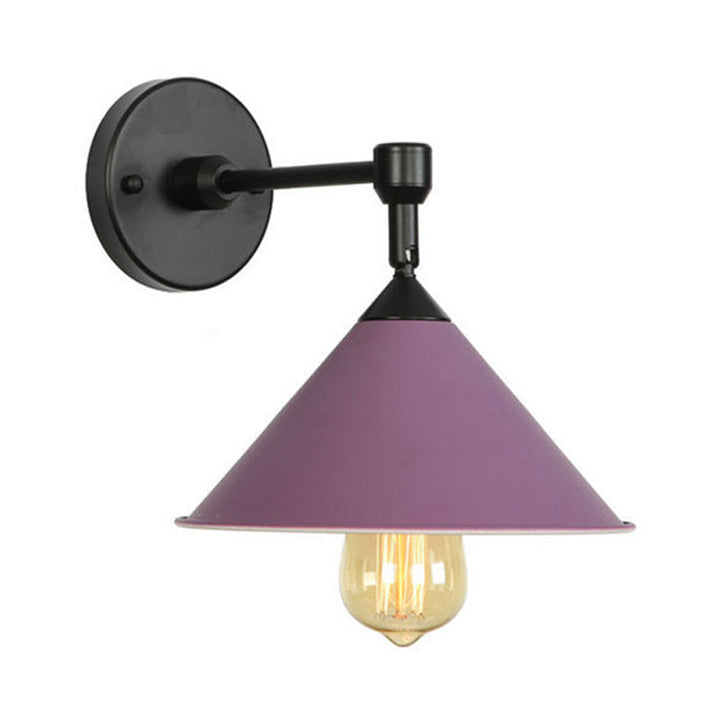 Lisslune | Black/Gray Conical Wall Light Industrial Stylish Metallic 1 Head Bathroom Wall Lamp