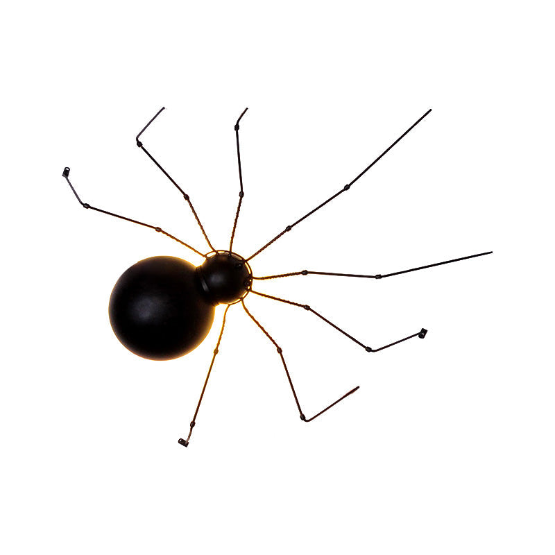 Skørter | Black Spider Wall Lamp Single Light Metal Industrial Wall Light for Children's Room