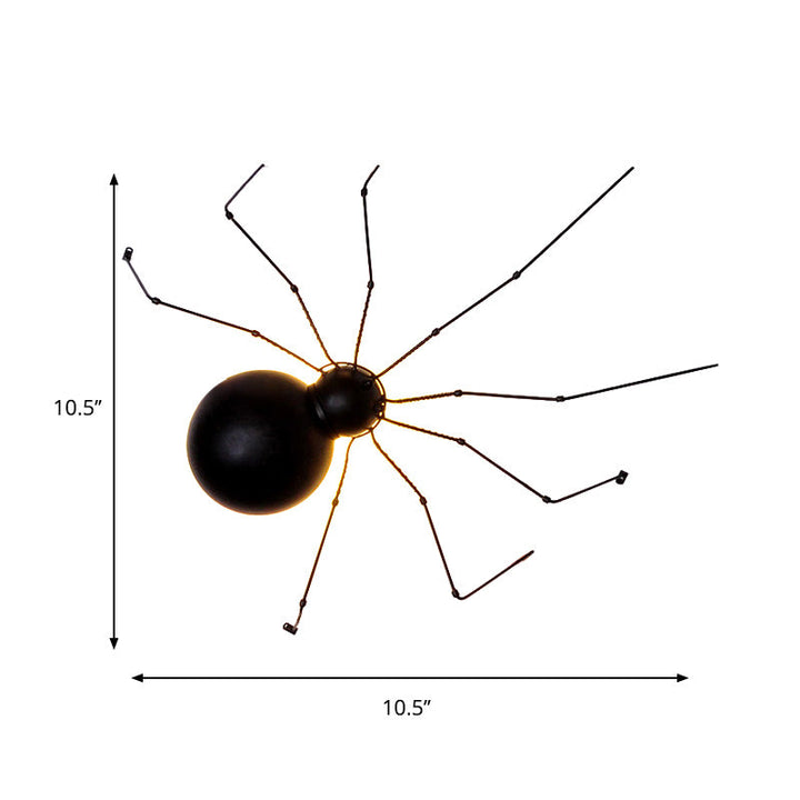 Skørter | Black Spider Wall Lamp Single Light Metal Industrial Wall Light for Children's Room