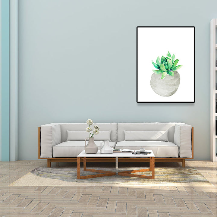Lisslune | Tropix Succulent Plant Sign Canvas Structured Green Wall Art Print for Living Room