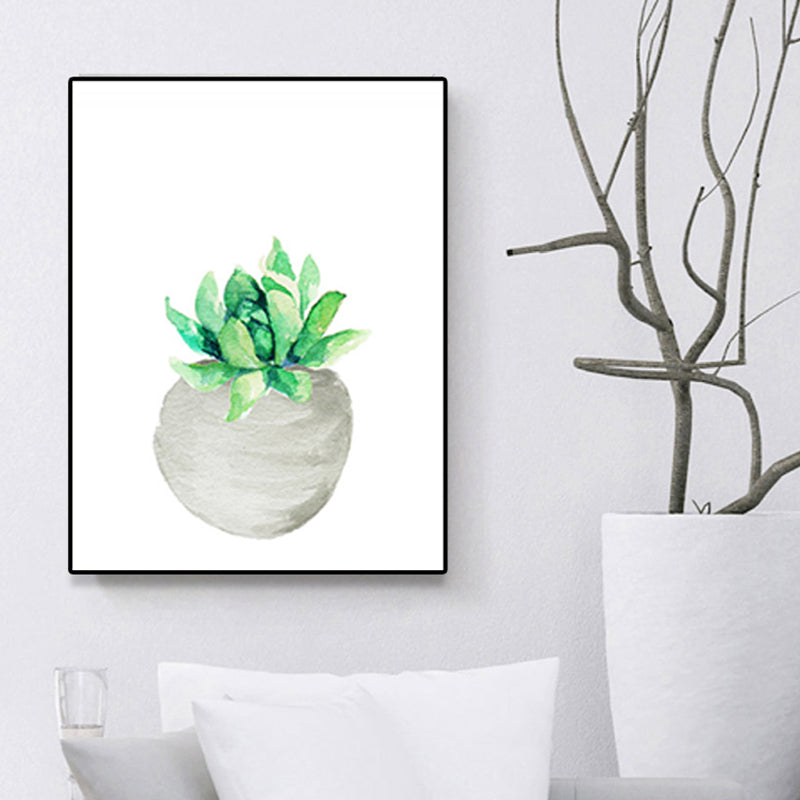Lisslune | Tropix Succulent Plant Sign Canvas Structured Green Wall Art Print for Living Room