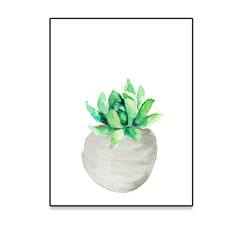 Lisslune | Tropix Succulent Plant Sign Canvas Structured Green Wall Art Print for Living Room