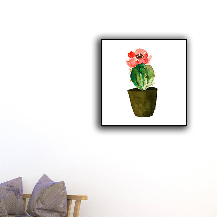 Lisslune | Tropix Succulent Plant Sign Canvas Structured Green Wall Art Print for Living Room