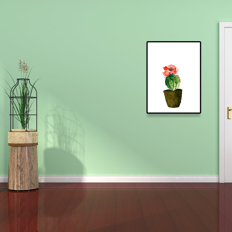 Lisslune | Tropix Succulent Plant Sign Canvas Structured Green Wall Art Print for Living Room