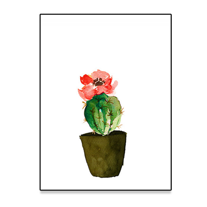 Lisslune | Tropix Succulent Plant Sign Canvas Structured Green Wall Art Print for Living Room