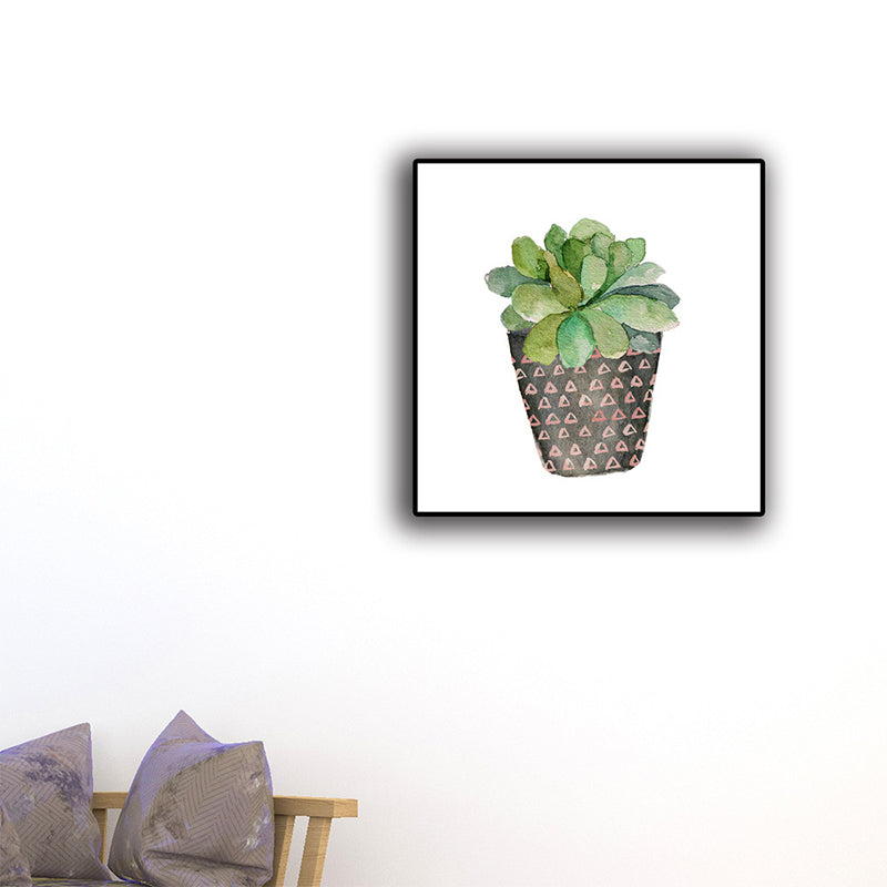 Lisslune | Tropical Wall Art Print Pastel Color Bonsai Painting Canvas for Living Room, Textured