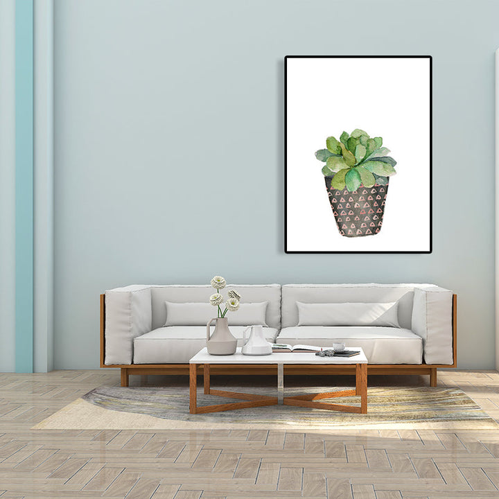 Lisslune | Tropical Wall Art Print Pastel Color Bonsai Painting Canvas for Living Room, Textured