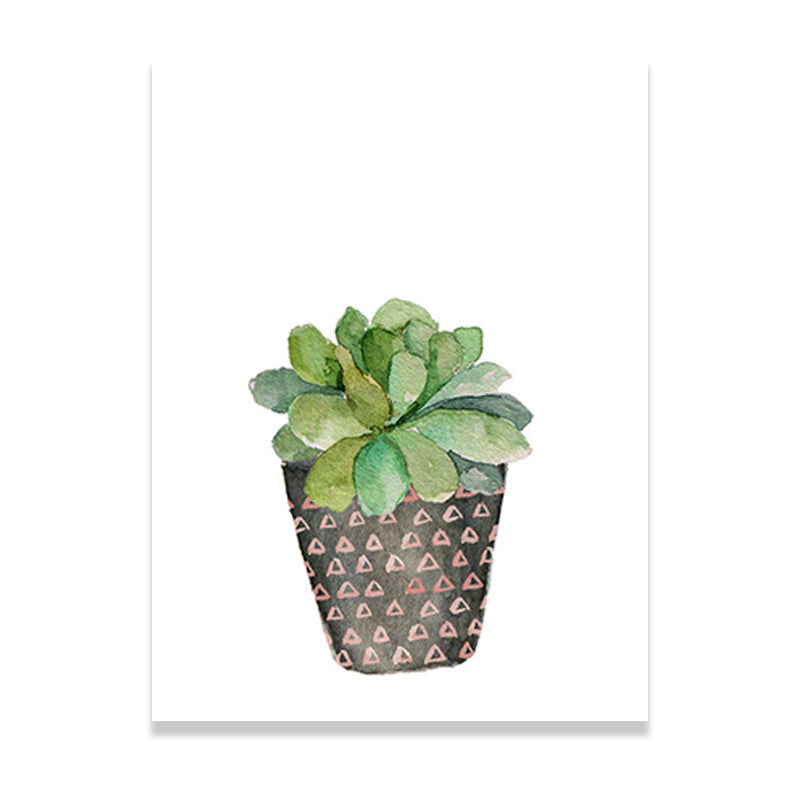 Lisslune | Tropical Wall Art Print Pastel Color Bonsai Painting Canvas for Living Room, Textured