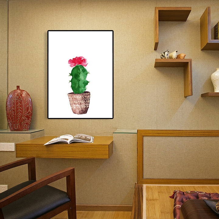 Lisslune | Tropical Wall Art Print Pastel Color Bonsai Painting Canvas for Living Room, Textured