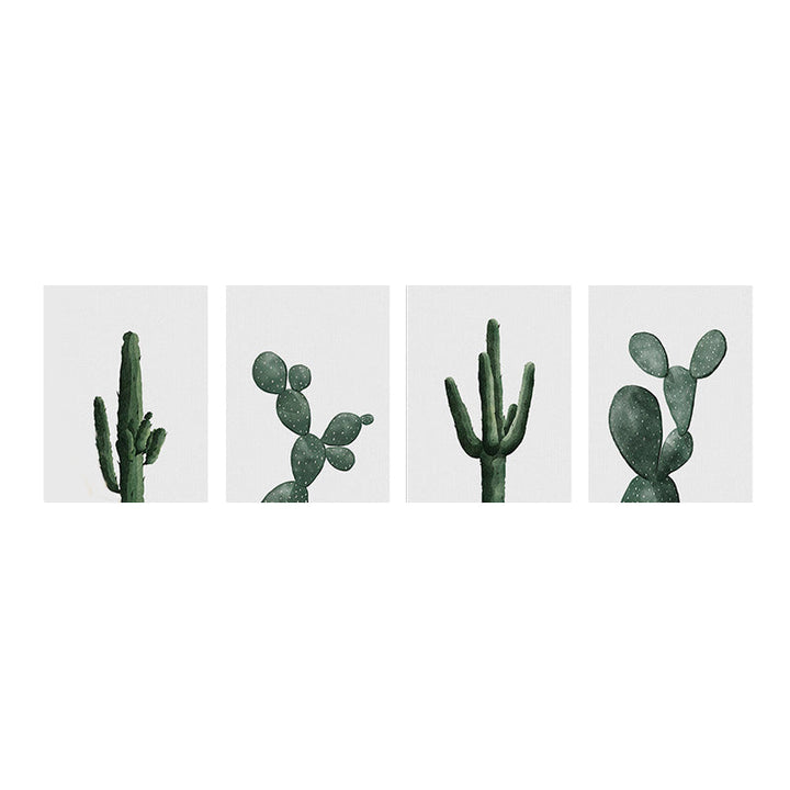 Lisslune | Tropical Plant Cactus Wall Decoration Green Texture Surface Canvas Print for Living Room