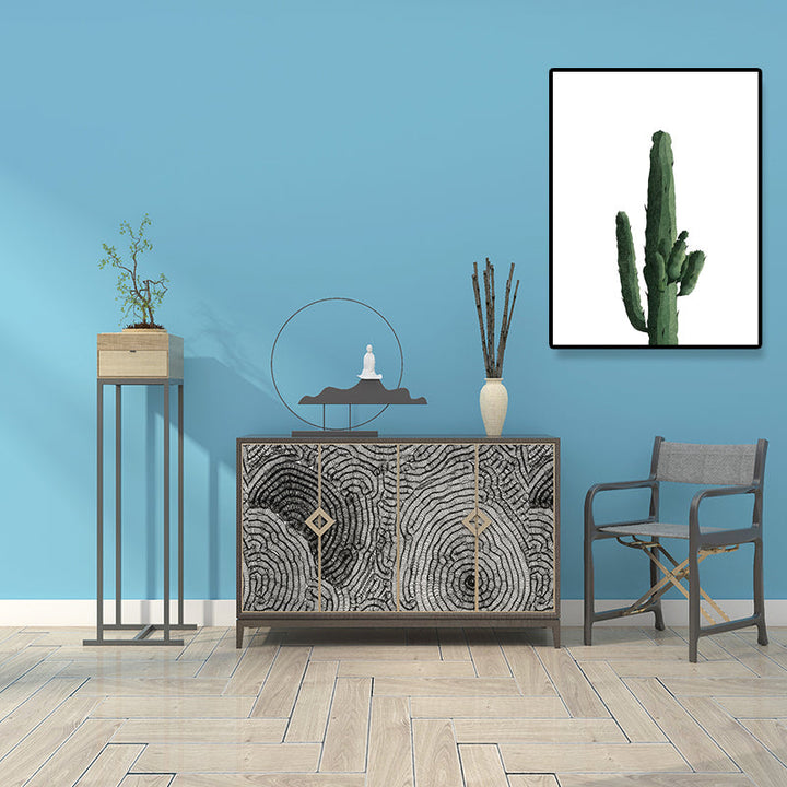 Lisslune | Tropical Plant Cactus Wall Decoration Green Texture Surface Canvas Print for Living Room